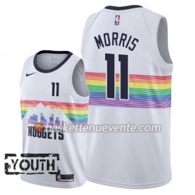 Maillot Basket Denver Nuggets Monte Morris 11 2018-19 Nike City Edition Blanc Swingman - Enfant